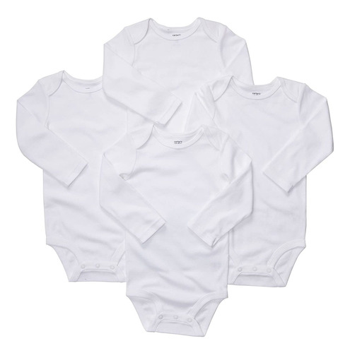 Carter's Unisex - Body De Manga Larga Para Bebe  4 Unidades