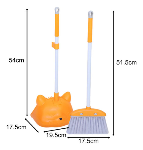 Juego De Mini Escoba Y Recogedor Para Niños Para El Naranja