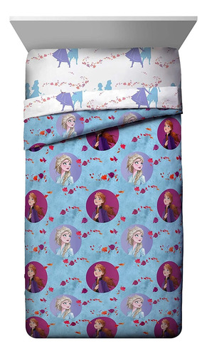  Disney Frozen  Sister Dots Twin Comforter, Blue