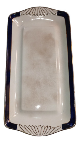 Bandeja Masitera Antigua, Loza Inglesa, Unicorn Blanco Lisa (Usado)