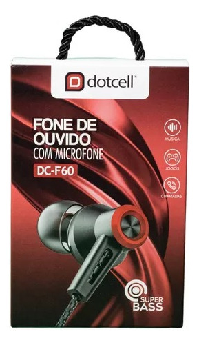 Fone De Ouvido Dotcell Dc-f50  Vermelho C/microfone