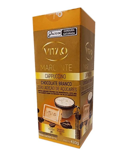 Chocolate Branco  Marcante Cappuccino Zero 6x70g Vitao
