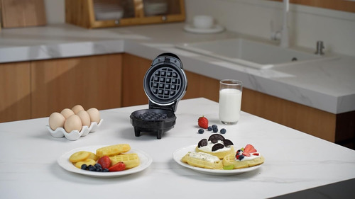 Mini Waffles Maker 3 En 1 Con 6 Placas Removibles, No Stick