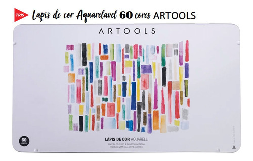Lápis De Cor Aquarelavel Artools Lata C/60 Cores Tris