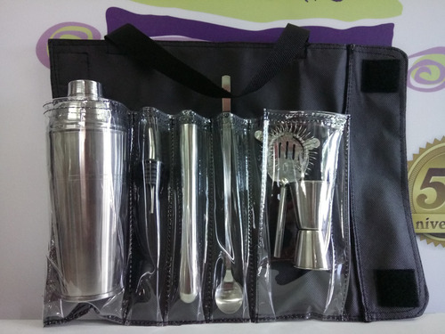 Imagen 3 de 7 de Bolso Estuche Portátil Set Barman Para 7 Piezas Eco Cuero