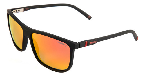Lentes De Sol Umbro Casual Mod 508 C3 Polarizados Obscuro Lente Naranja Varilla Negro Armazón Negro