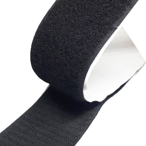 Velcro Com Adesivo Dupla Face Autocolante 50mm X 1m - Preto