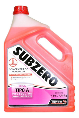 Refrigerante/anticongel. Concentrado Rosa Wander X4lts X4un