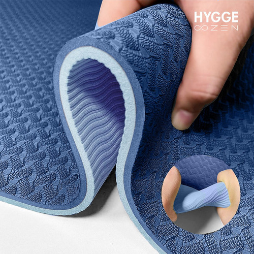 Imagen 5 de 10 de Mat Yoga Colchoneta Bicolor Pilates Fitness Tpe 4mm + Funda
