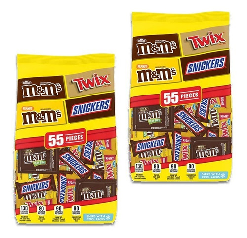 2 Chocolates Con Mani Mars Wrigley Lovers 895.2 Grs 55 Pz