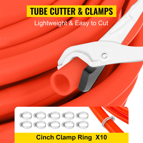 Vevor Tuberia Pex Calefaccion Radiante De 100 Placa 1000pies Color Rojo