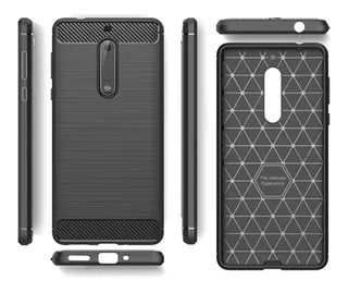 Funda Tpu Flex Para Nokia 5 Ta-1044 Fibra De Carbon