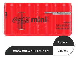 Refresco Coca Cola Sin Azúcar Lata 8 Pzas De 235 Ml