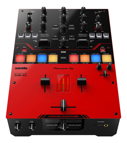 Mezcladora De Dj De 2 Canales Color Rojo Brillante Djm-s5 Pi