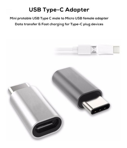 Imagen 3 de 7 de Convertidor Tipo C Otg Micro Usb Datos Y Carga