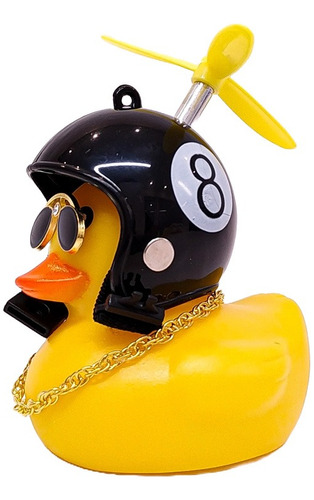 Patito Decorativo Con Casco Hélice Auto Camioneta Moto Bici 