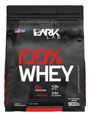 Whey Protein Concentrado 100% 900g Refil Dark Lab Sabor Chocolate