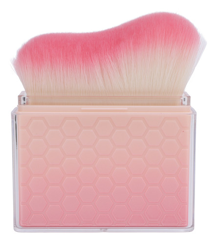 Pincel De Maquillaje Portátil Rosa Con Cabeza Plana En Ángul