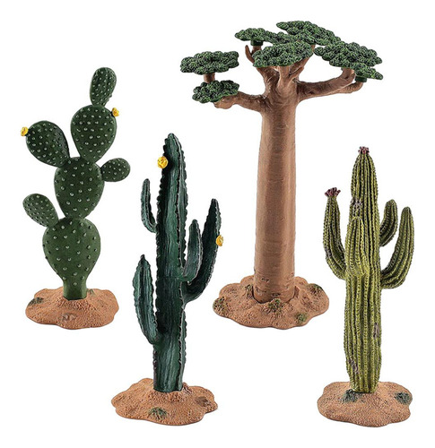 4 Uds Cactus Modelo Baobab Bush Modelo Juguetes Decoración A