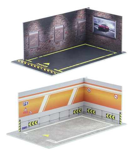 2x 1:24 Modelo De Carro Estacionamento Parede Laranja