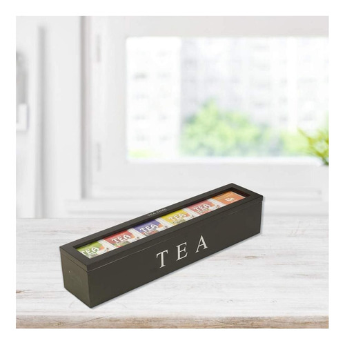 Caja De Almacenamiento De Té De Madera, Compartimentos Retro