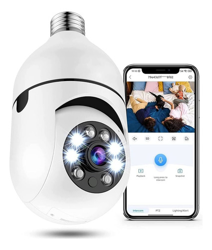 Câmera Lâmpada Ip Wifi 5g Segurança 360 Espiã Yoosee Full Hd Branco