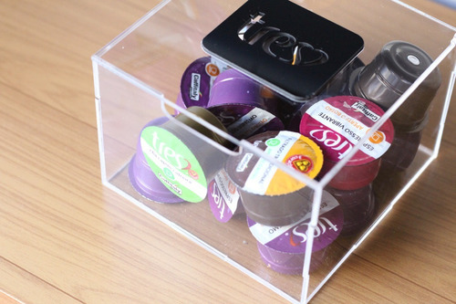 Caja organizadora de cápsulas de café de acrílico de varias marcas, color Three Hearts