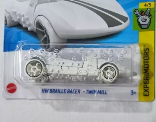 Carrinho Hot Wheels Braille Racer Twin Mill Branco Mattel