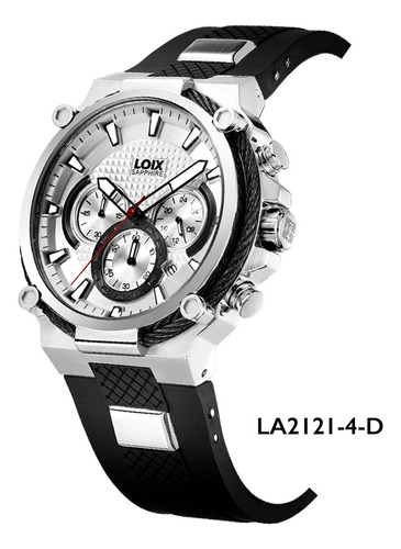 Reloj Hombre Loix® La2121-4 Negro Con Plateado,  Plateado