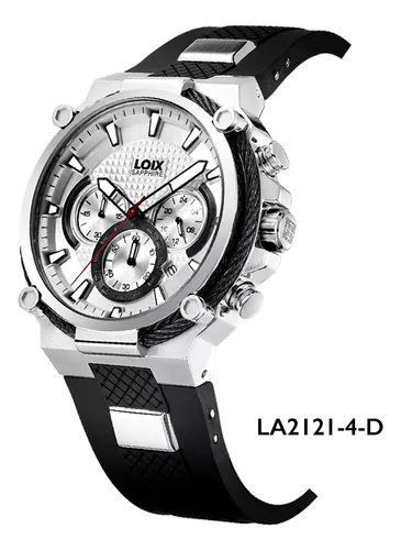 Reloj hombre LA2103-3 plateado con dorado, tablero blanco - Relojes Loix