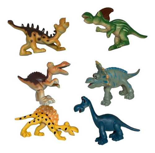 Set De 6 Dinosaurios Surtidos Diseños Colores