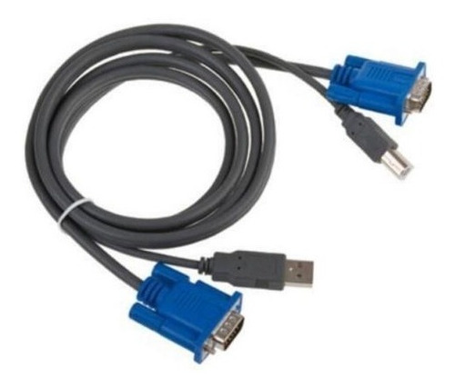 Imagen 2 de 3 de Cable Para Kvm 1.5 Metros Nuevo De Calidad Kvm Cable Usb Vga