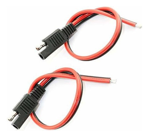 Dgzzi 2pcs 14awg Sae Cable De Extension 30cm 2 Pin Sae Enchu