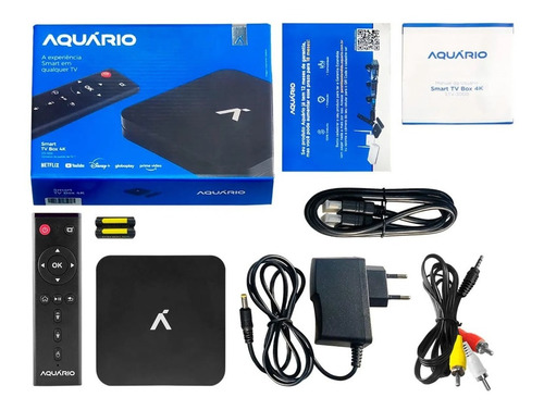 Smart Tv Box 4k Conversor Tvbox Android Aquário Stv-3000