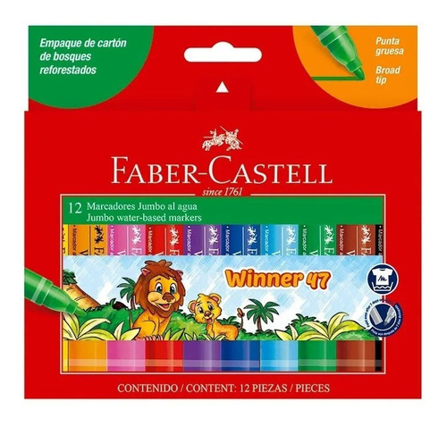 Marcadores Faber Castell Winner Gruesos X12 