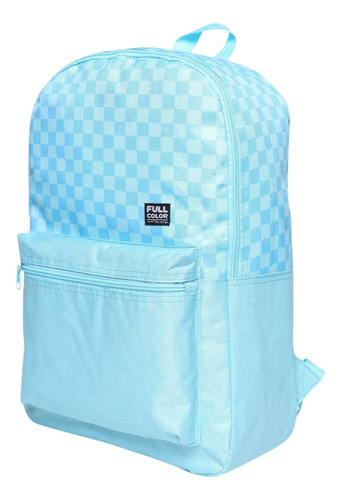 Mochila De Costas Feminina Masculina Bolsa Resistente Escola Cor Azul Desenho Do Tecido Quadriculada