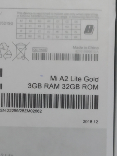 Smartphone Xiaomi Mi A2 Lite Gold