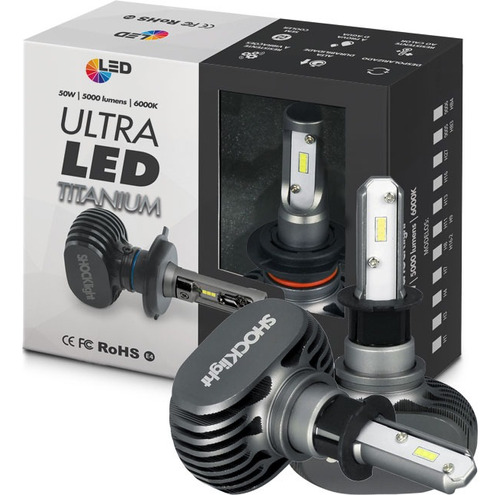 Kit Lampada Ultra Led Titanium Shocklight H3 10000 Lumens