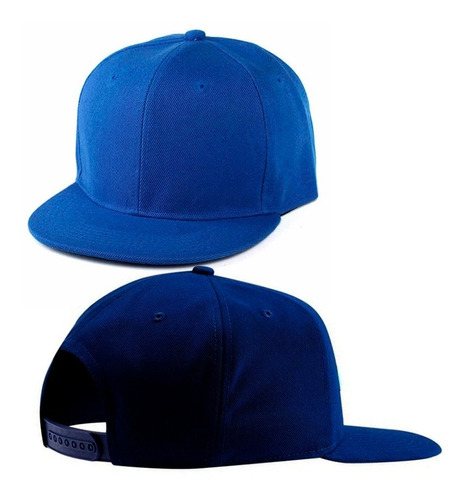 Gorra Plana Snackback Unicolor Azul Original Unisex Moda