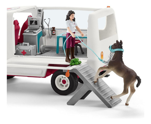 Juguete Camioneta Veterinaria Con Potro Niños Schleich Color Foto Personaje Vehículo