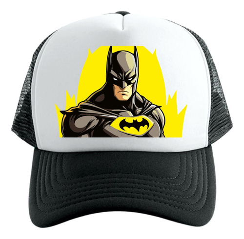 Gorra Tipo Trucker Negra Batman Art