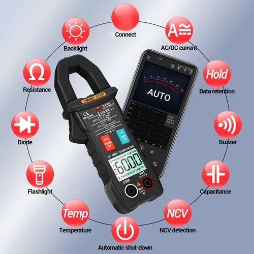 Pinza Amperimétrica Digital Compatible Con Bluetooth St207 6