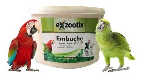 Alimento Pasta Embuche Aves Loros Exzootix 21/15 3 Kilos