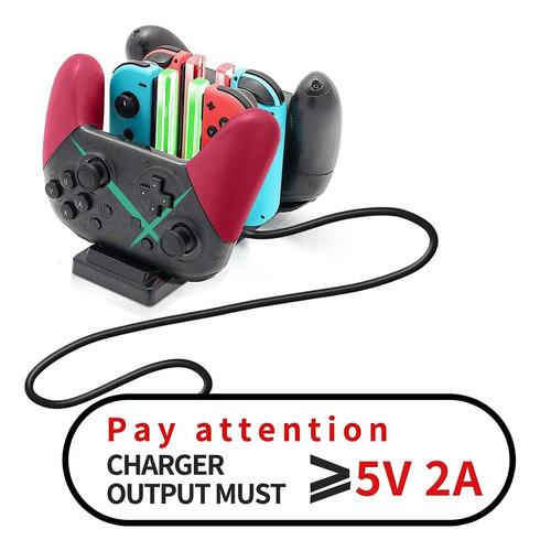 «base De Carga Para Nintendo Switch, Estación De Carga 6 En