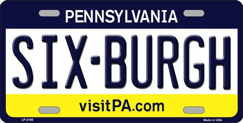 Sixburgh Pennsylvania Steelers Placa De Metal De Noveda...