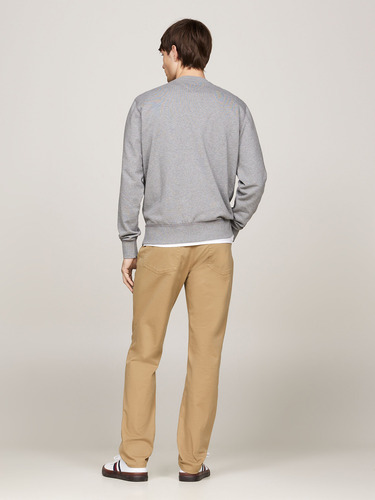 Polerón Solid Con Cuello Redondo Gris Tommy Hilfiger