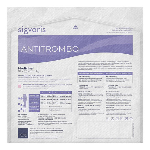 Meia Sigvaris Antitrombo 7/8 18-23 Mmhg 401eg