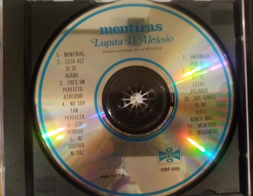Set De Lupita D´alessio Mentiras Cd Y Dvd (Usado)