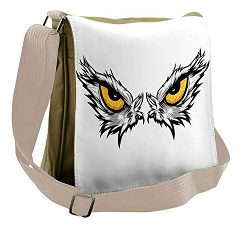 Bolso De Mensajero - Ambesonne Eye Bag, Angry Gaze Of Bird O