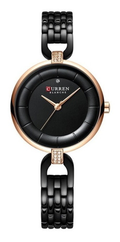 Reloj Curren Mujer Color Negro, Con Correa De Acero